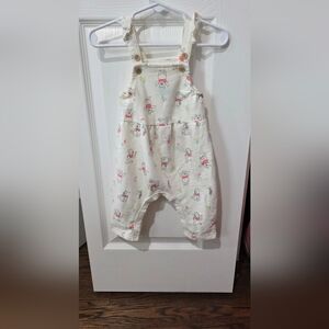 Disney Baby Cream Overalls with Playful Print